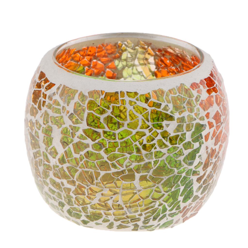 Mosaic Glass Votive Candles Tea Lights Holder Candlestick Bowl #1