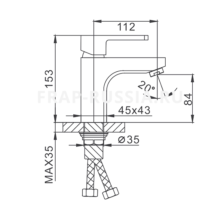 VÒI LAVABO NHẬP KHẨU NGA FRAP F1064 - HÀNG CHÍNH HÃNG