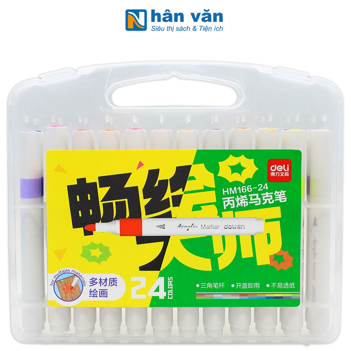 Hộp Bút Màu Acrylic Marker - Deli - HM166 - Hộp 24 Bút, 48 Bút, 60 Bút