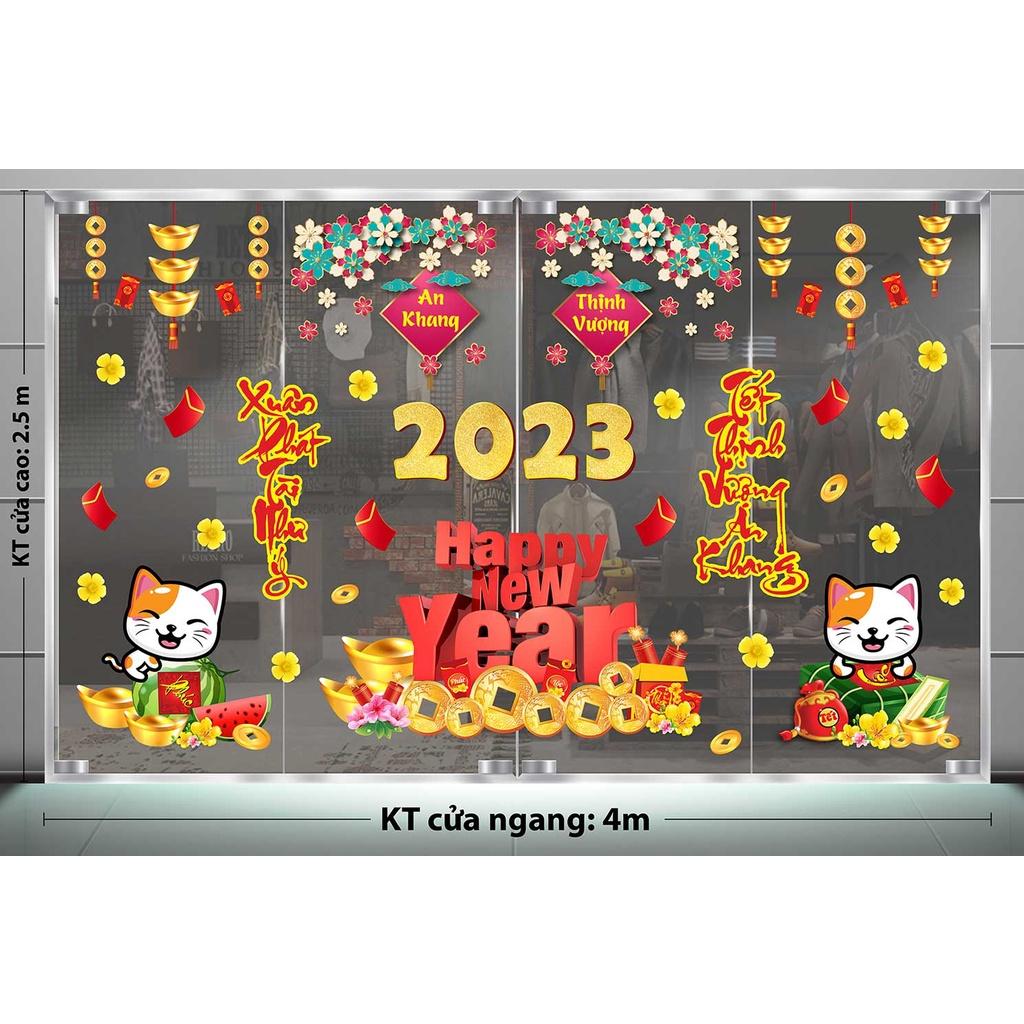 DECAL TRANG TRÍ TẾT 2023 COMBO SỐ 60