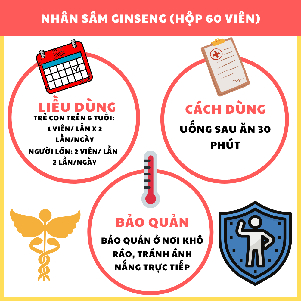 GINSENG TD - Viên uống Nhân Sâm Bồi bổ sức khỏe, tăng cường thể lực, tăng cường sức đề kháng, nâng cao hệ miễn dịch, giúp ăn ngon, tiêu hóa tốt, tăng cường hấp thu (Hộp 60 viên)