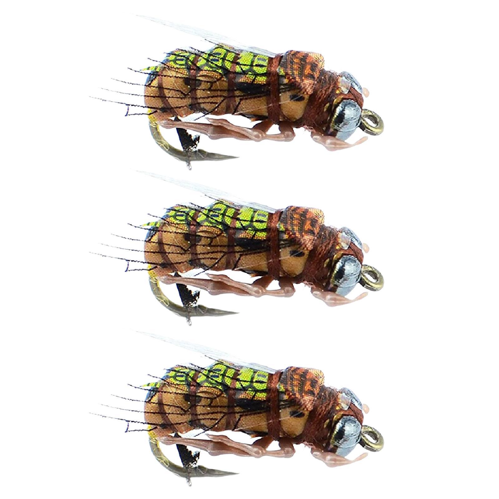 Fly Fishing Flies with Hooks Artificial Baits High Simulation Fishing Baits Accessory Fly Fishing Lures for Sunfish Bass Perch Fishing Gear