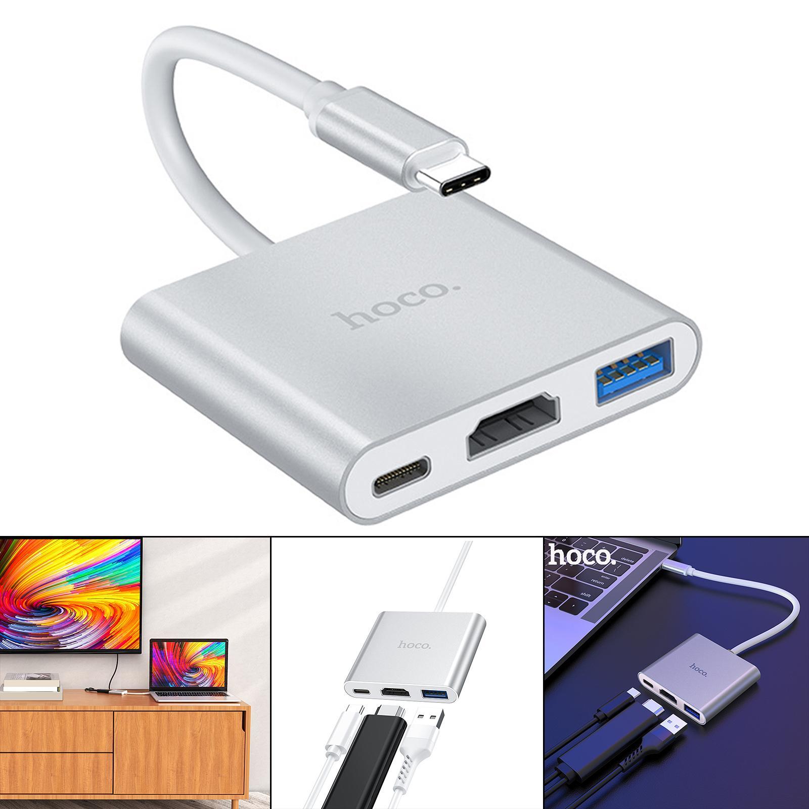 USB Type C to USB3.0 PD Charging Ports Adapter Converter Hub