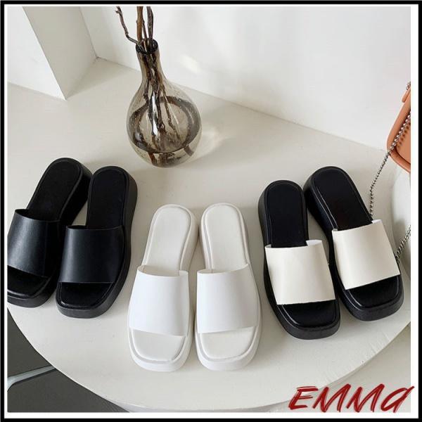 Dép Sandal Đế Dày Mũi Vuông Hở Ngón Thời Trang Mùa Hè Dành Cho Nữ Size 35-40