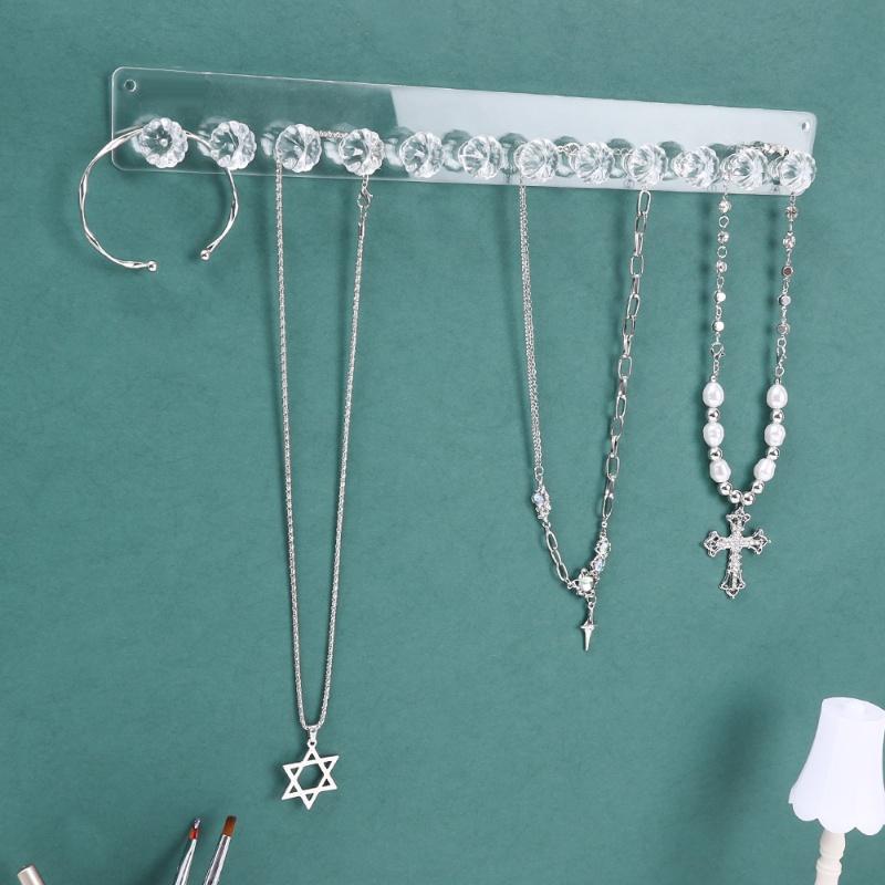 Móc Treo Trang Sức Bằng Acrylic Trong Suốt Tự Dính Tiện Dụng