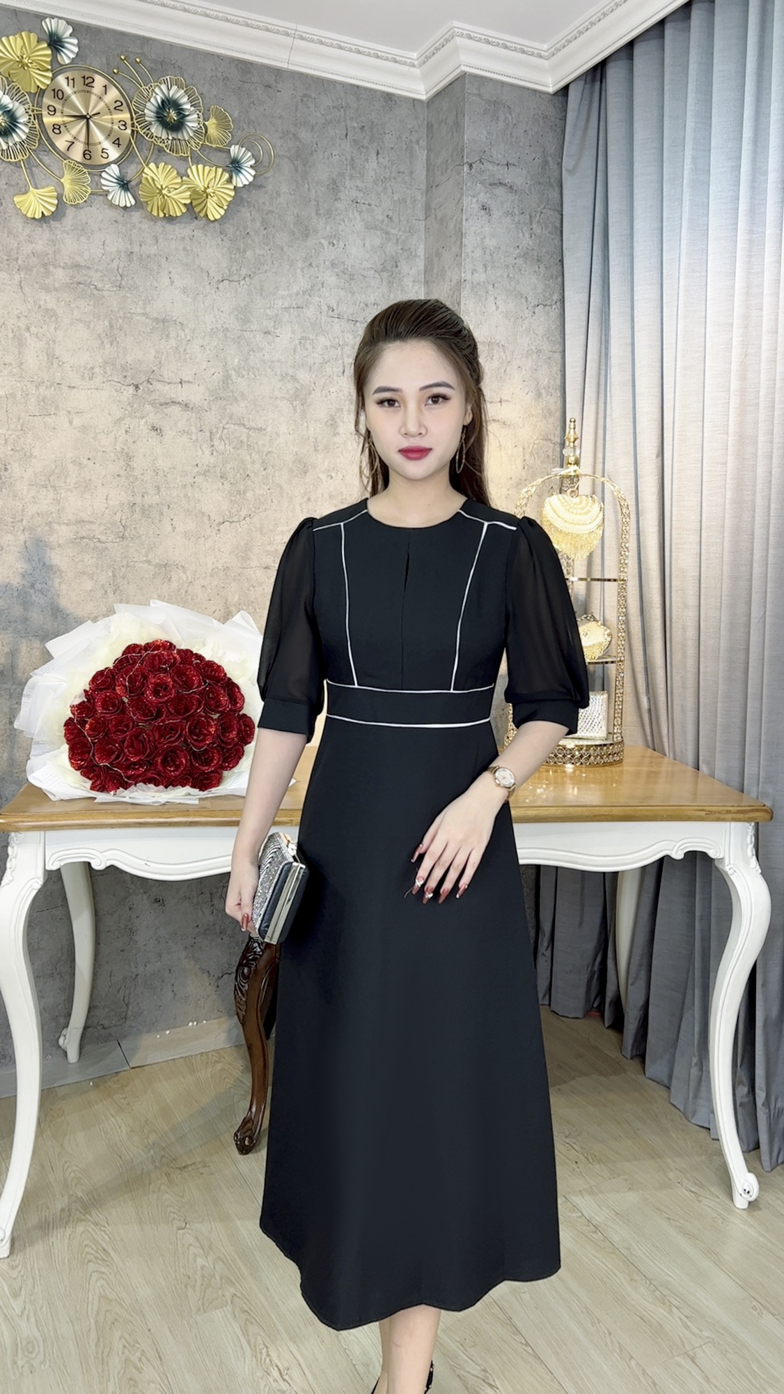 Đầm Trung Niên [ Linh Trà ] (TM 564) Bigsize Màu Sắc Trẻ Trung Tươi Sáng Họa Tiết Sang Trọng Đi Làm Đi Tiệc Cho Bà Cho Mẹ