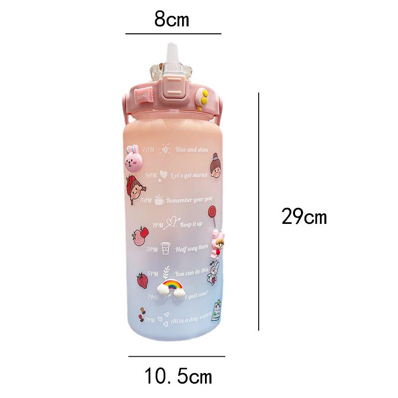 2L Lớn Bình Nước Dễ Thương Có Ống Hút Cho Bé Gái Thể Thao Nhiệt Drinkware Du Lịch Lsotherm Bình Kid Nước Uống Bầu Tập Gym cốc Nhựa