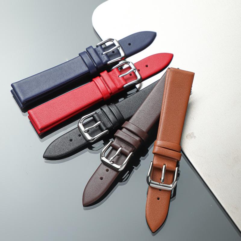 Dây đồng hồ da bê mềm slim BO-20 chống thấm nước nhiều size 10 12 14 15 16 18 19 20 22mm