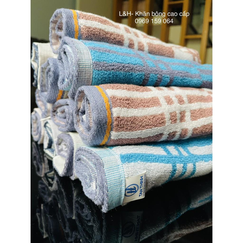 Khăn mặt cotton kẻ ô Tân Thịnh , KT 30x50cm