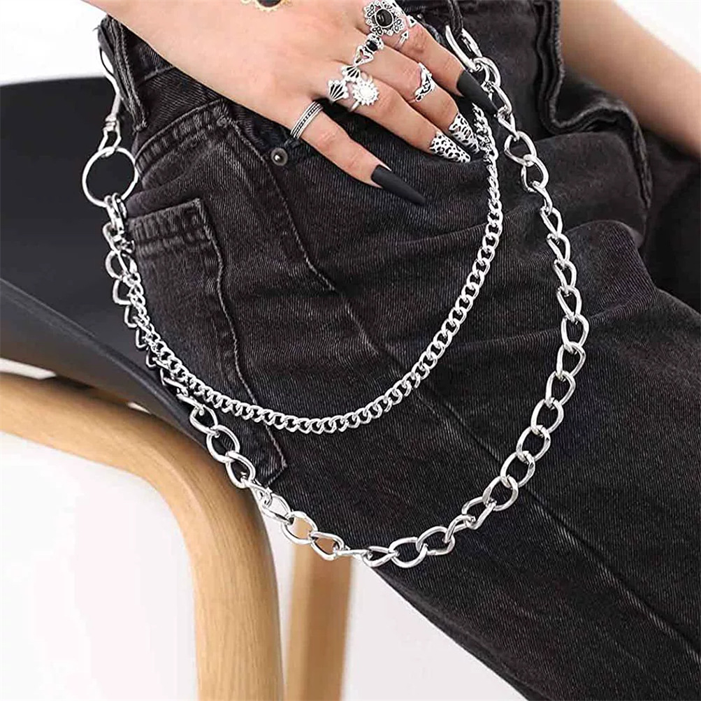 Xích đeo quần 2 lớp nhiều kiểu đeo dây chuỗi body chain mix jeans jogger quần short 2 layer chain phong cách Âu Mỹ hip hop