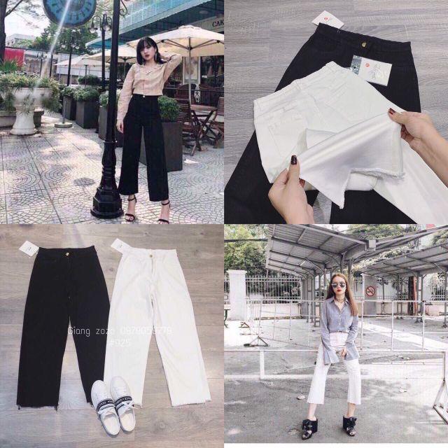 Quần baggy jean loe co giãn