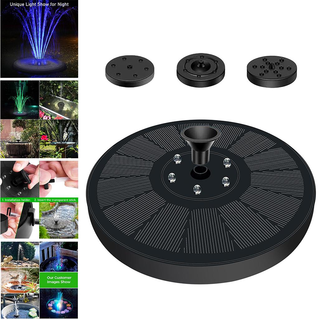 Solar Bird Bath Fountain Pump Solar Fountain with 3 Nozzle Free Standing Floating Solar Powered Water Fountain Pump for Garden Pond Pool Outdoor Decor