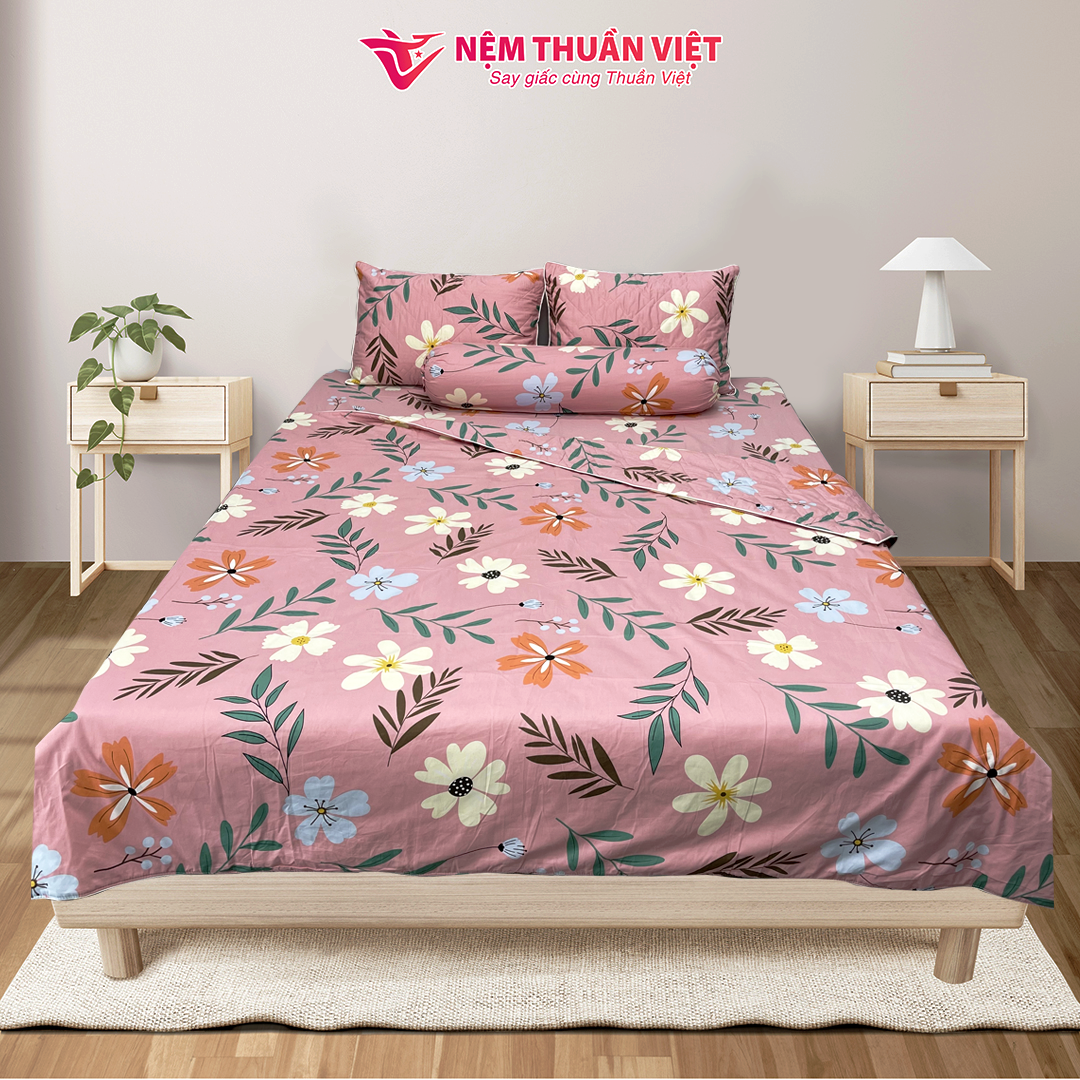 Chăn Mền 100% Cotton Thuần Việt - Hồng COT05 - Kích Thước 180x200 cm