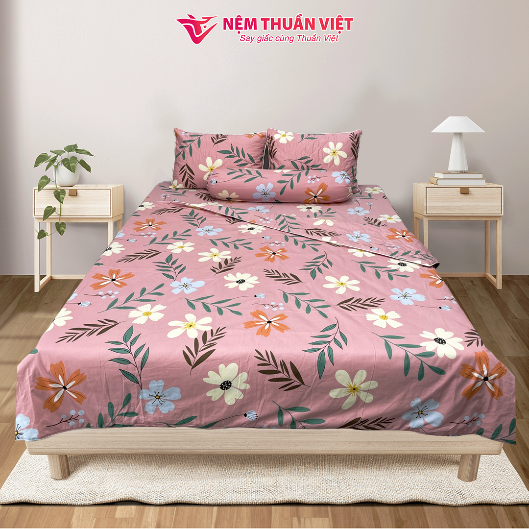 Bộ Ga Gối 100% Cotton Thuần Việt - Đa Dạng Họa Tiết 