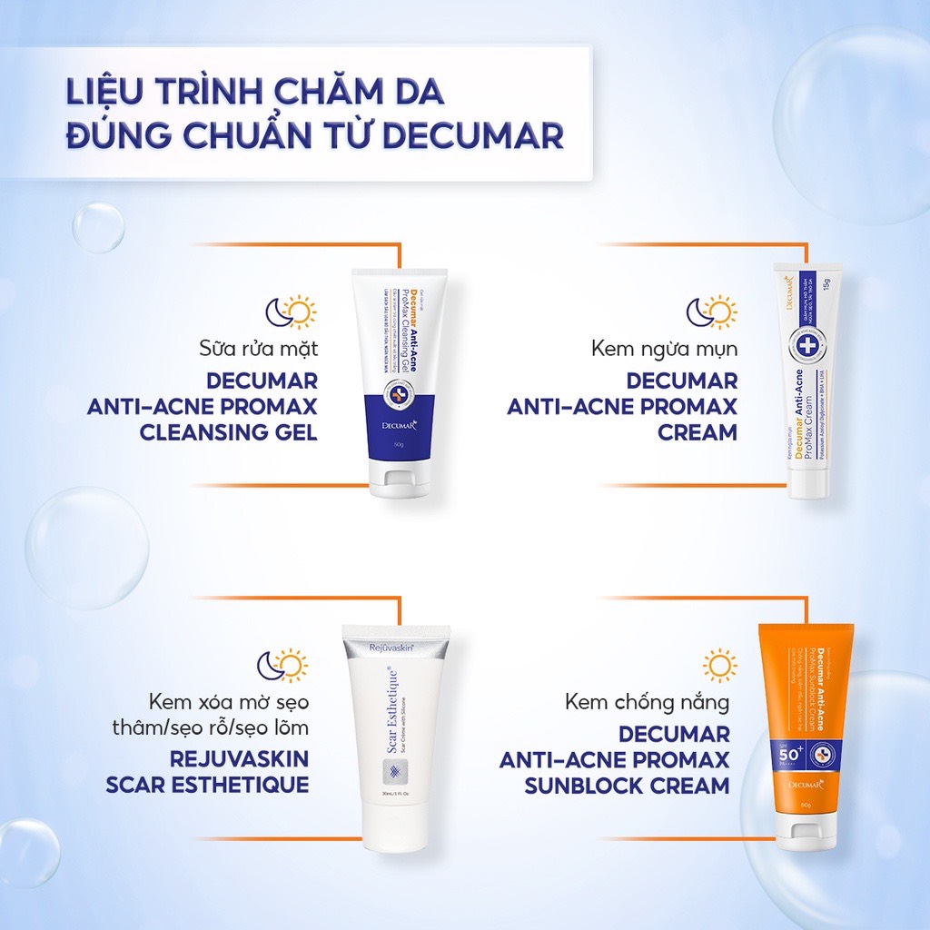 [DECUMAR] Gel Rửa Mặt Cho Da Mụn Giúp Làm Sạch Sâu & Thông Thoáng Lỗ Chân Lông Anti - Acne Promax Cleansing Gel 100g