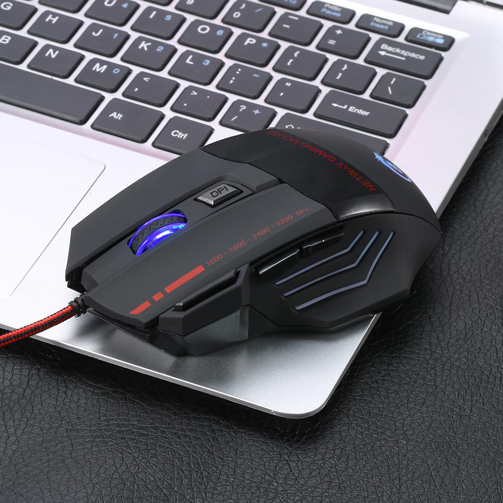5500DPI 7 Buttons LED USB Optical Wired Gaming Mouse for Pro Gamer Computer