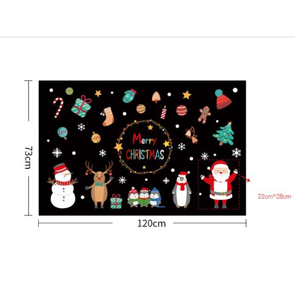 Decal trang trí Noel - Mọi nhân vật vẫy tay chào đón 1 mùa lễ Giang Sinh