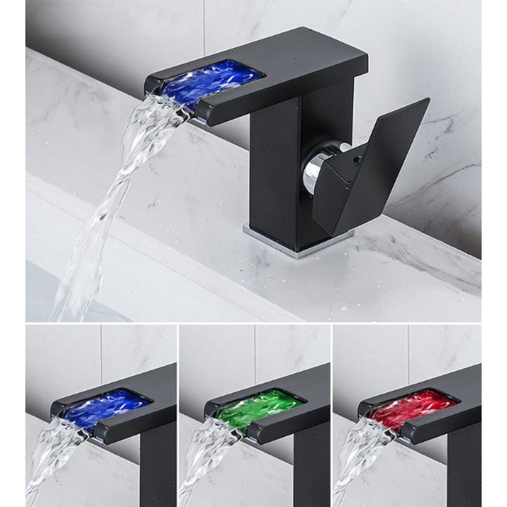 Bộ Vòi Lavabo Đổi Màu Latrava Black LED ️ FREESHIP ️