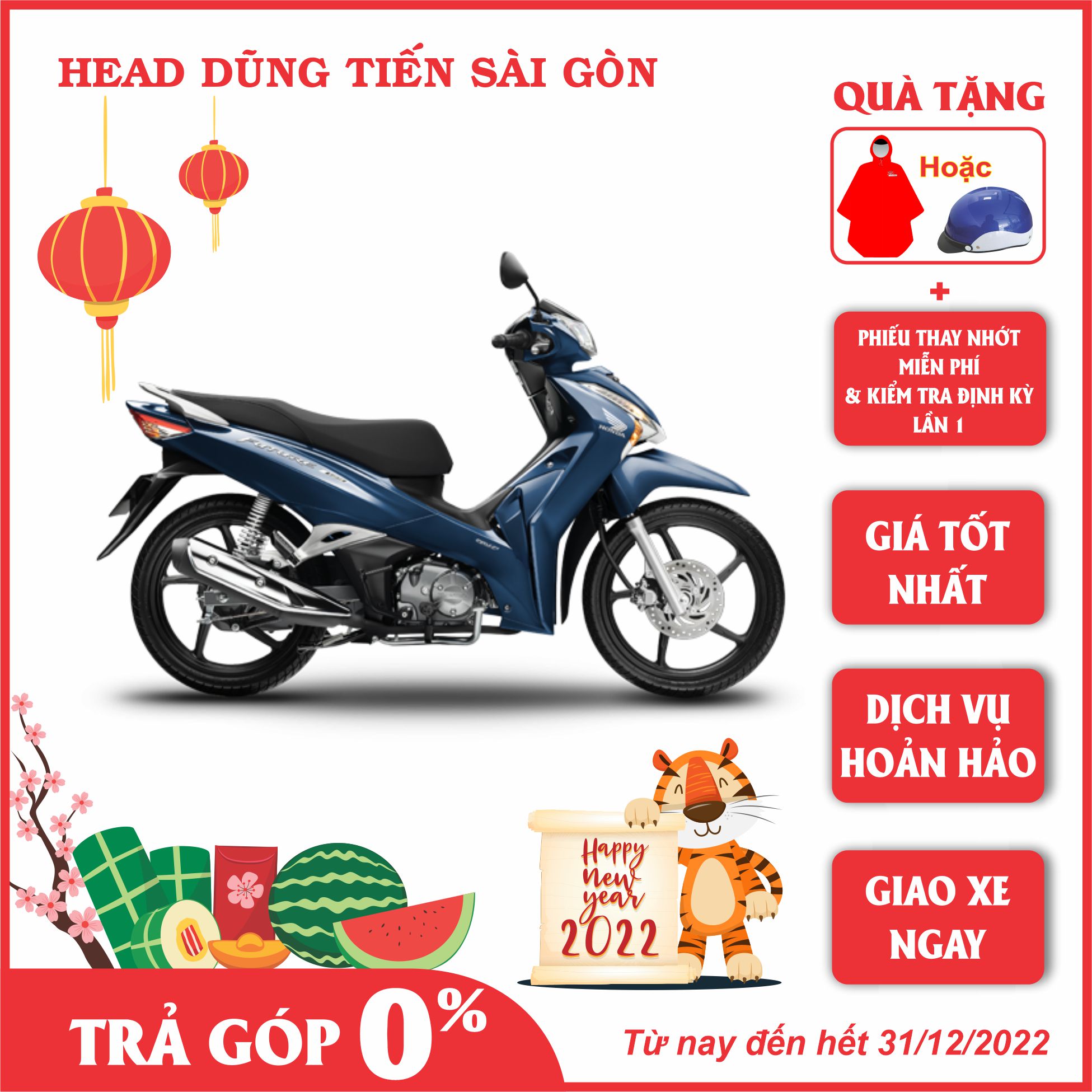 Xe Máy Honda Future Cao Cấp 2022 - Xanh Đen