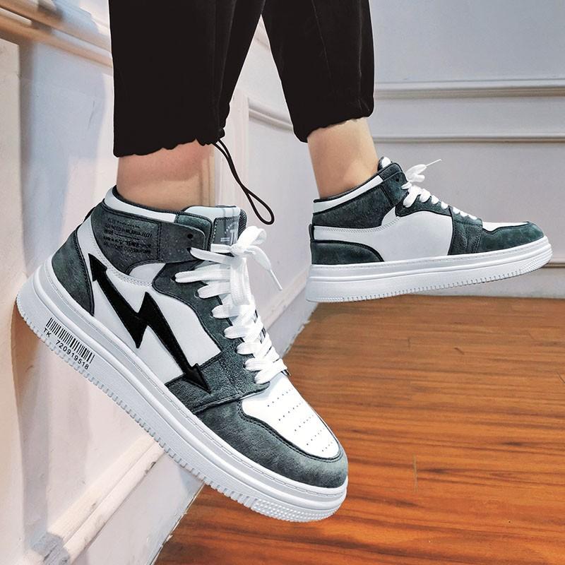 Giày Thể Thao Da Pu Phối Màu Hỗ Trợ Tăng Chiều Cao Phong Cách Hàn Quốc Thời Trang