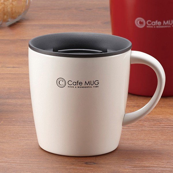 Cốc inox giữ nhiệt Cafe Mug 330ml có gioăng silicon & nắp trượt chống tràn TẶNG KÈM 01 Set 150 ống hút đa sắc màu Seiwa Pro có thể tái sử dụng nhiều lần