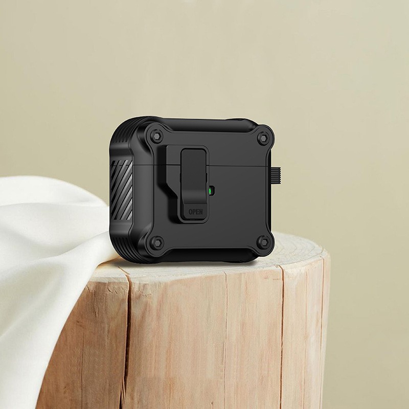 Bao Case Ốp Square Armor Có Khóa Chống Thất Lạc Rơi Tai Nghe cho Airpods Pro / Airpods 3 / Airpods Pro 2 - Hàng Chính Hãng