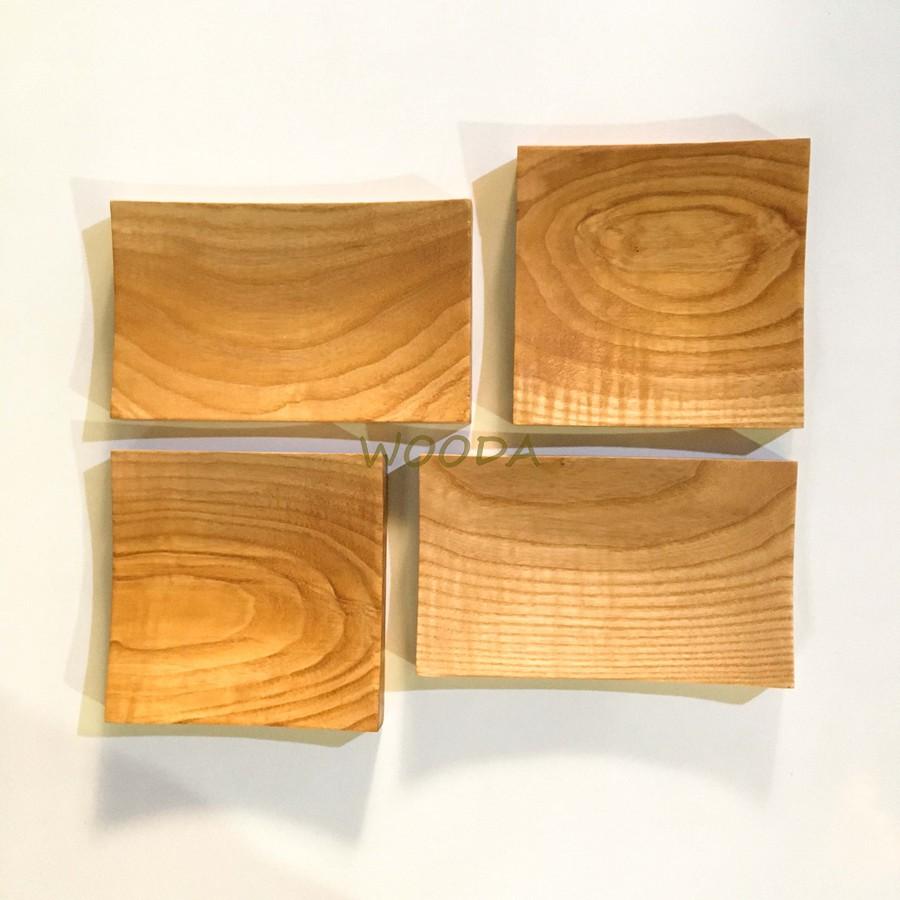 Khay gỗ chữ nhật mặt cong cao cấp 21x12.8cm - Đĩa gỗ đựng thực phẩm và vật dụng