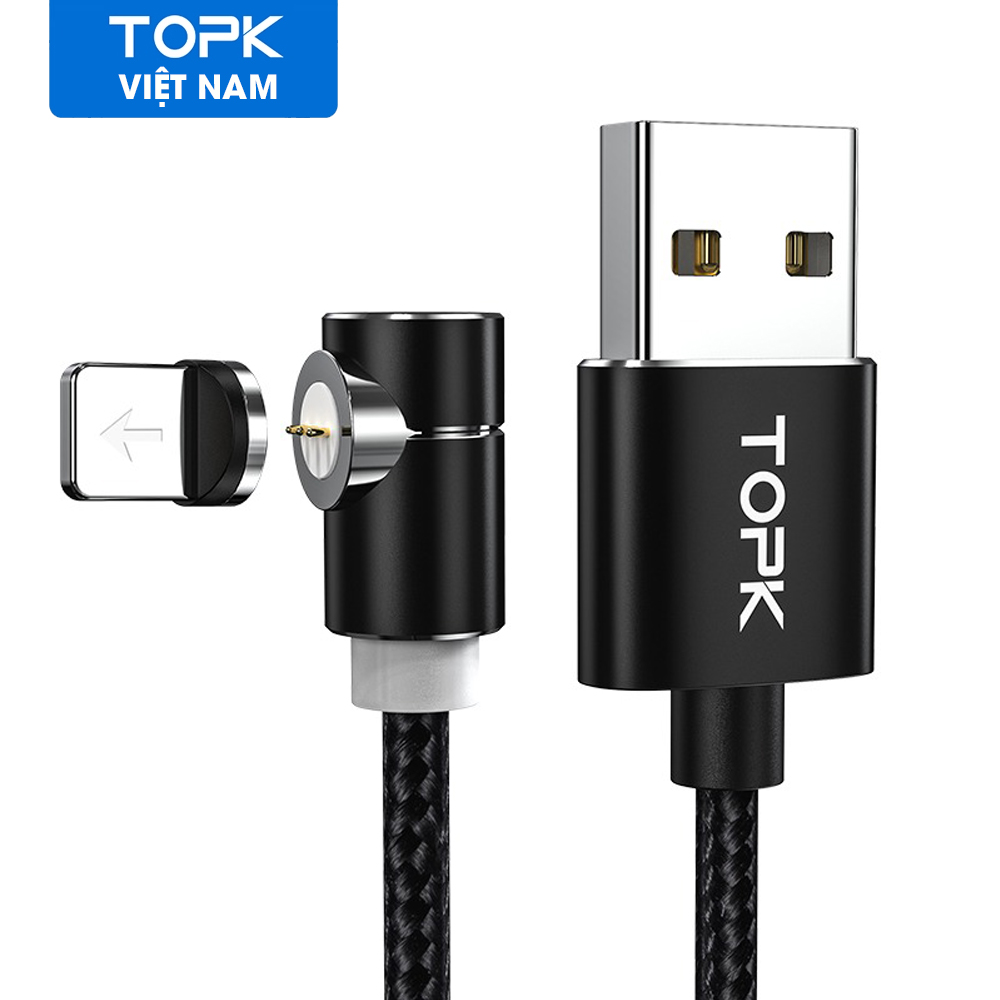 Cáp sạc nam châm TOPK AM69 USB-Lightning cho iPhone - hàng chính hãng