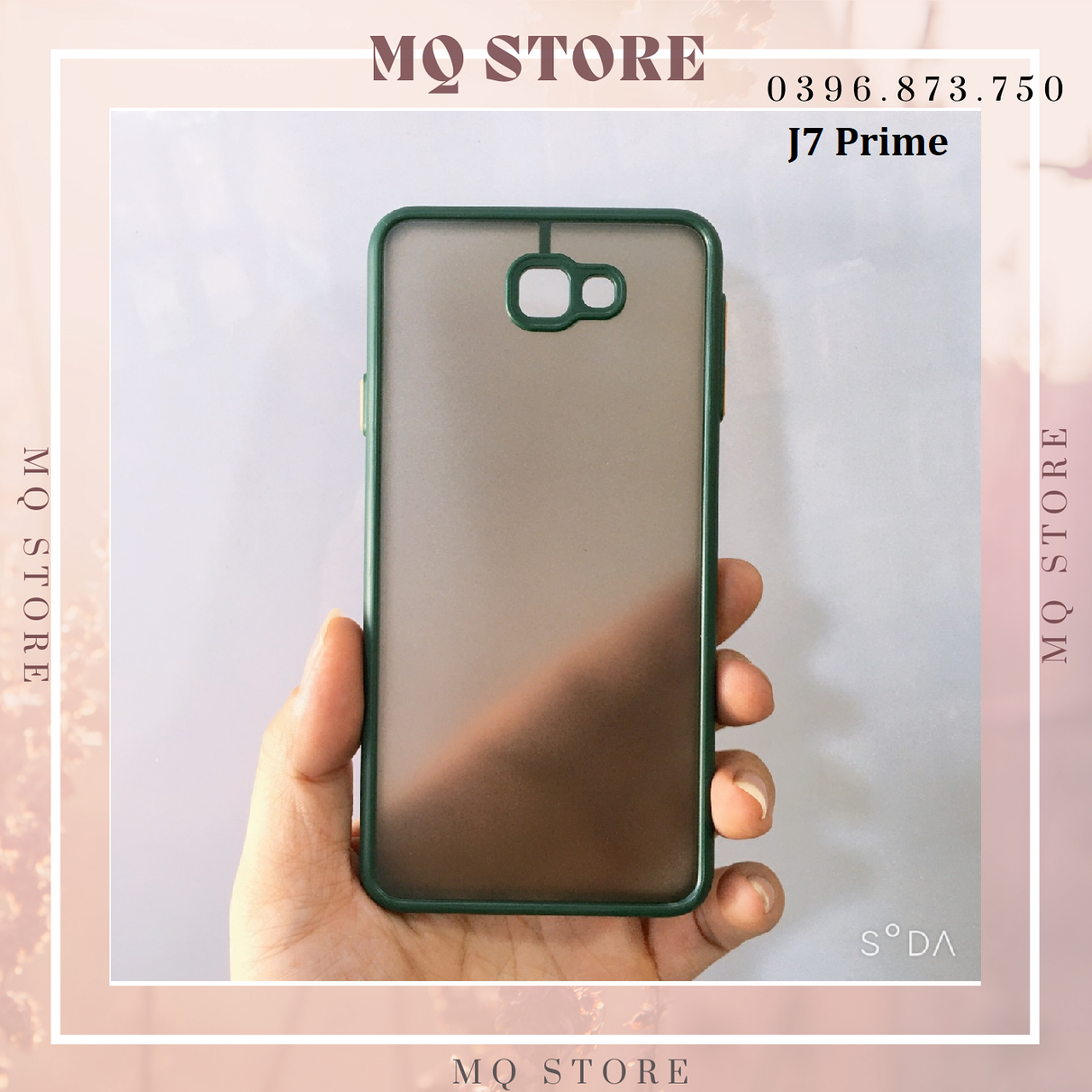 Ốp lưng viền màu, lưng nhám chống sốc,, phím bấm màu dành cho Samsung J7 Prime
