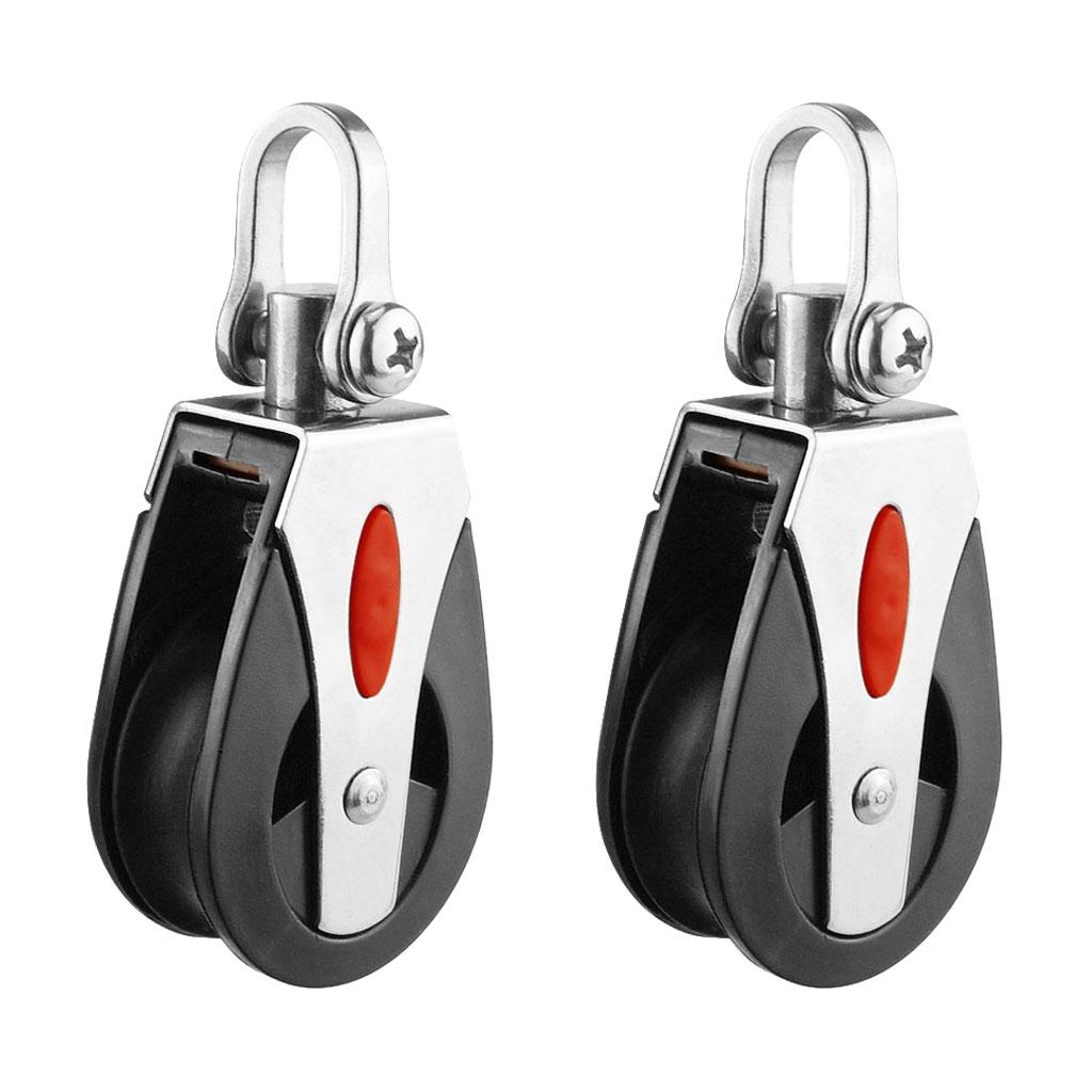 Stainless Steel Marine 316 Block Rope Pulley Nylon Sheave Sailing Kayak Boat