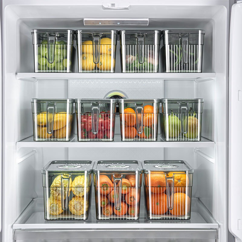 Hộp Đựng Thực Phẩm Tủ Lạnh Loại To 5L Có Quai Xách Và Giá Lỗ Tách Nước Tiện Lợi Phân Phối Chính Hãng