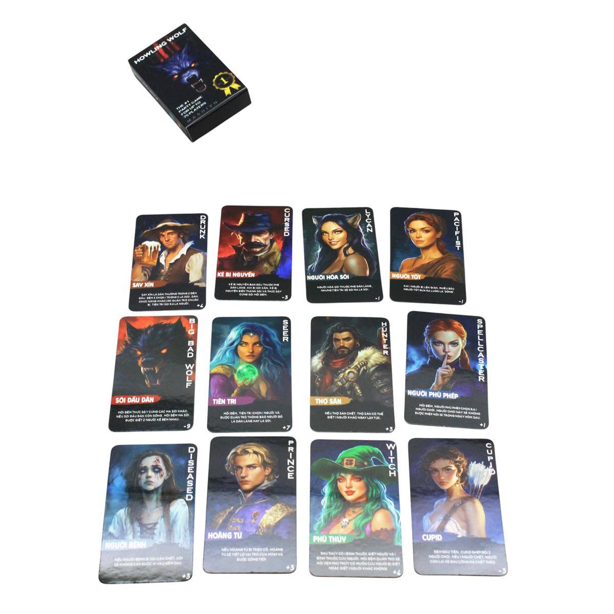 Boardgame Ma Sói Howling Wolf The Kas - 21 Lá - The Kas