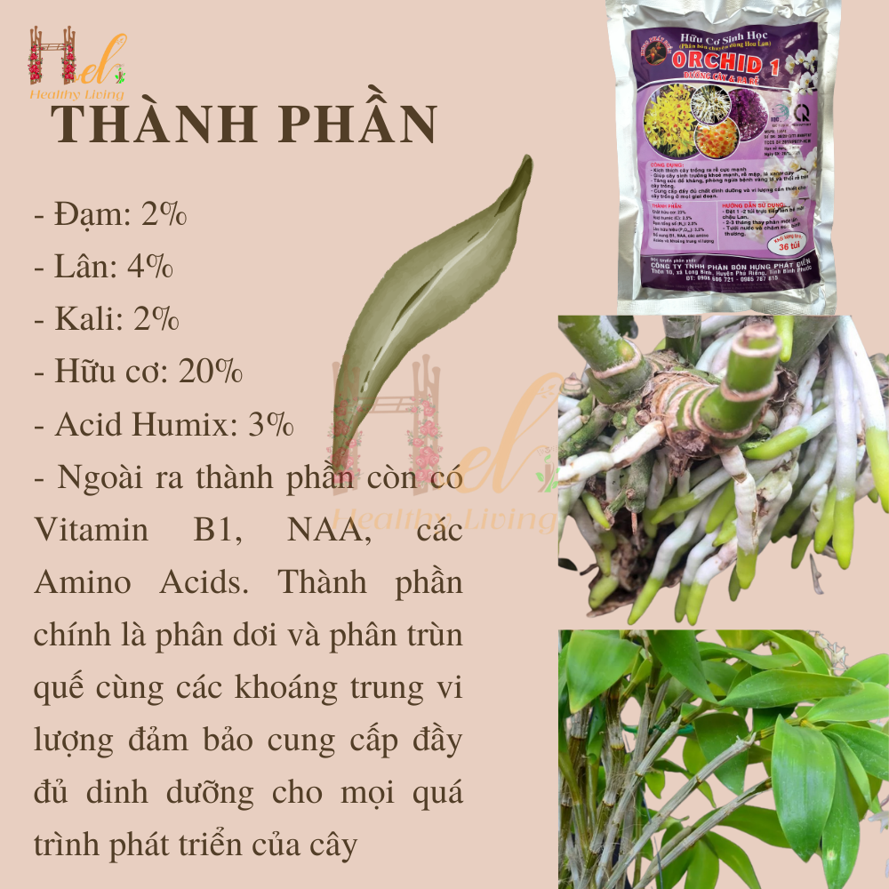 Phân Bón Hoa Lan 1 Phân Bón Túi Lưới Kích Ra Rễ, Ra Chồi - Chuyên Hoa Lan Gói 500g