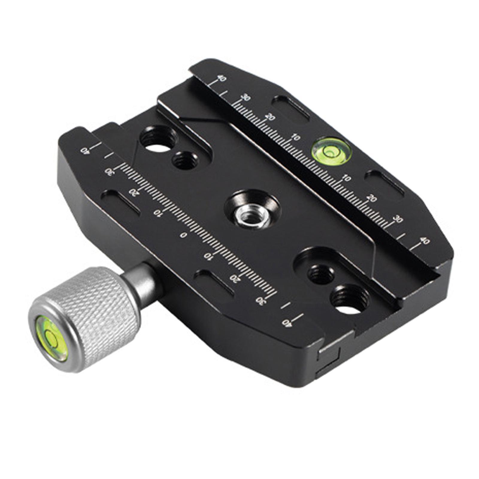 Quick Release Plate Clamp for Camera Tripod with 2x Spirit Level Plate Mount Adapter