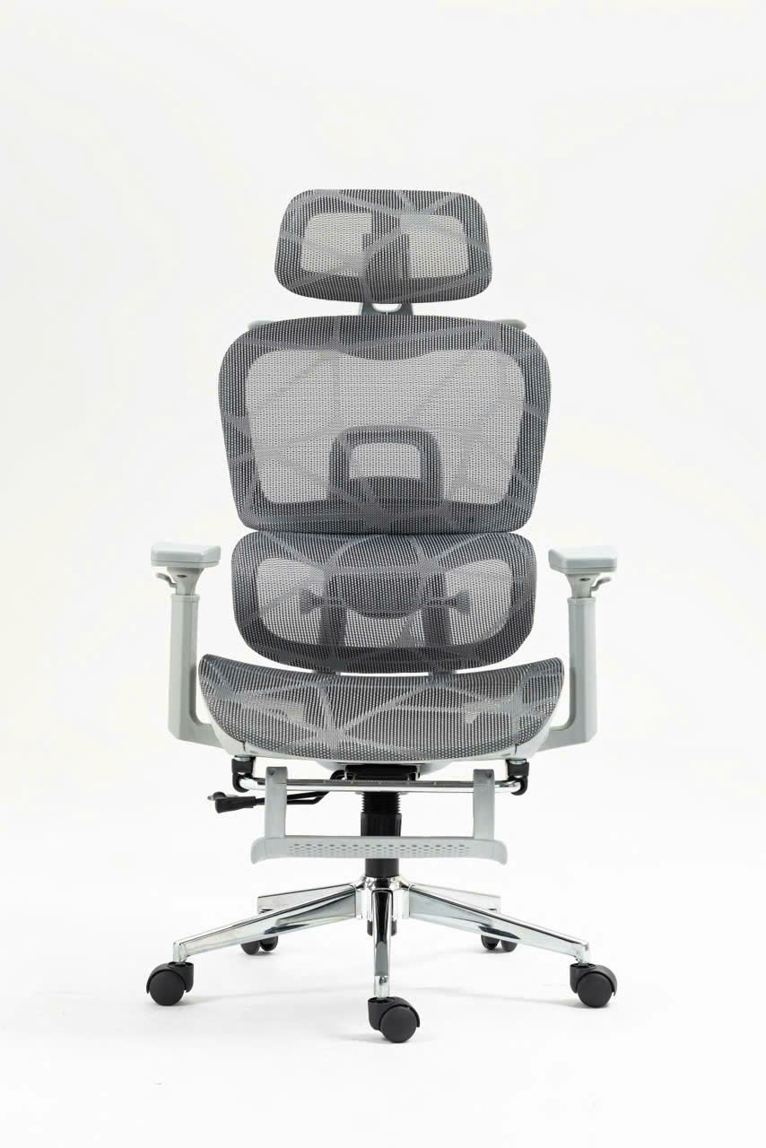 Ghế Công Thái Học Văn Phòng New Beginning NB900 – Ghế Xoay Lưng Lưới, Kèm Tựa Đầu, Tay Đa Năng