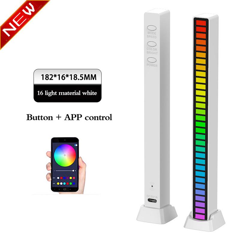 Sáng tạo 5V USB 16/32 Đèn ngủ LED Điều khiển ứng dụng Thanh ánh sáng nhịp điệu âm nhạc RGB Màu sắc: 9