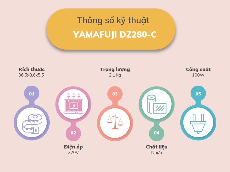 Máy hút chân không mini Yamafuji DZ280-C chính hãng