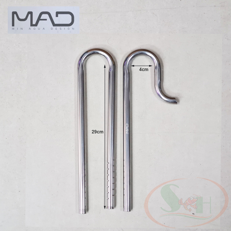 In out inox MAD phi 10, 12, 16, 19 mm CNC ống lọc thùng bể cá tép thủy sinh