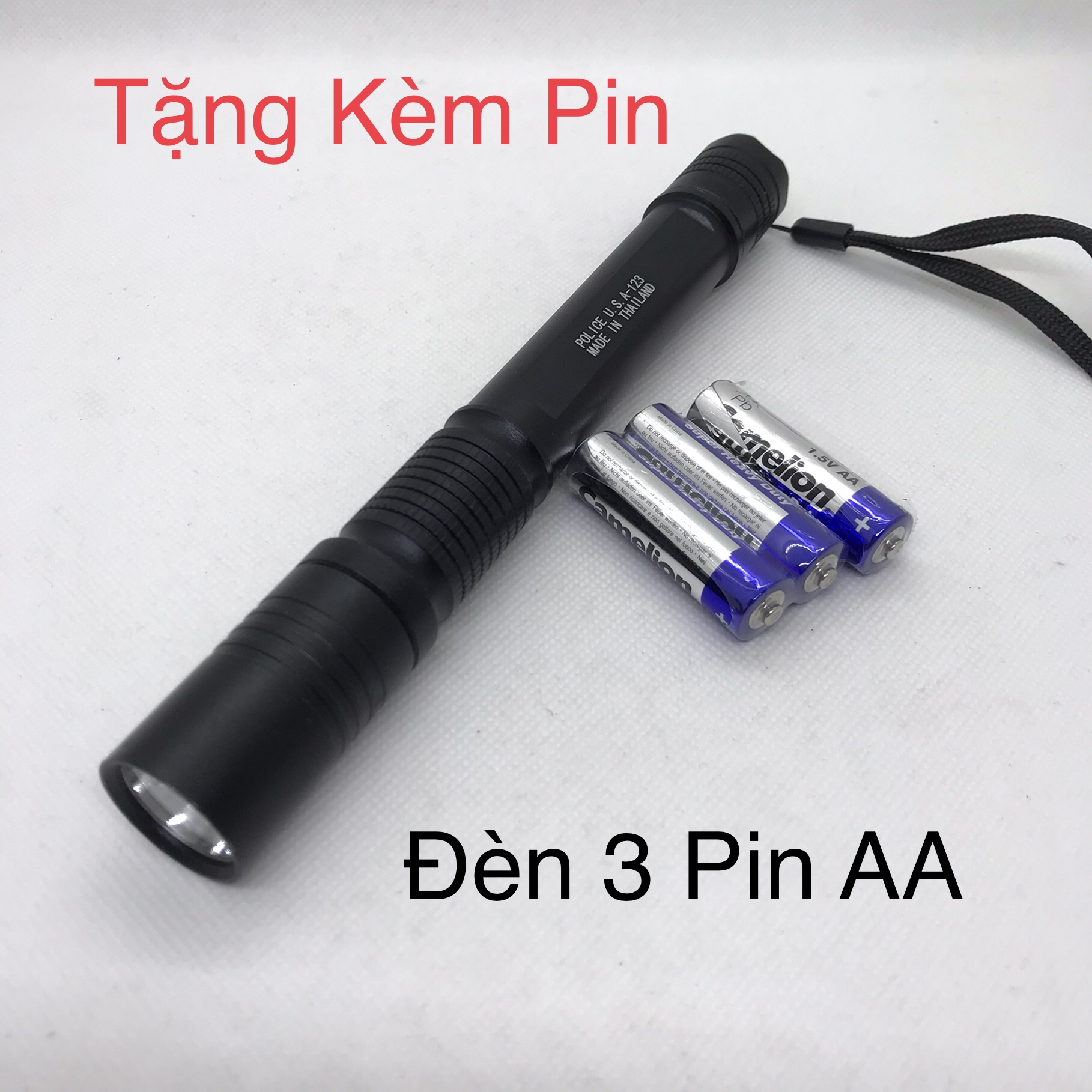 Đèn Pin LED 3 Pin Tiểu Siêu Sáng dùng Pin AA, không sạc