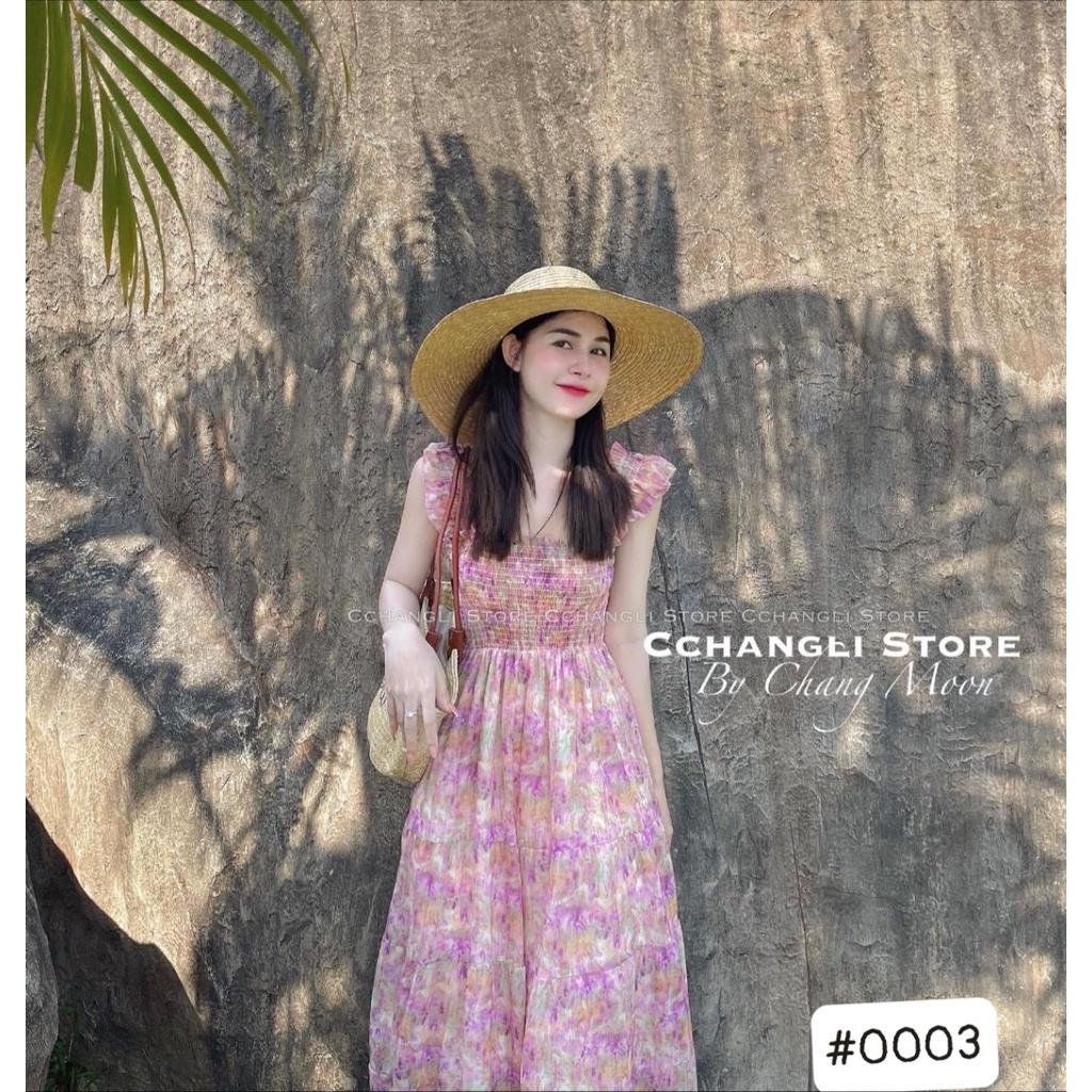 VÁY ĐI CHƠI, VÁY MAXI TƠ CHUN TAY CÁNH TIÊN 2 LỚP DÁNG DÀI XÒE CỰC XINH XỈU - Pink