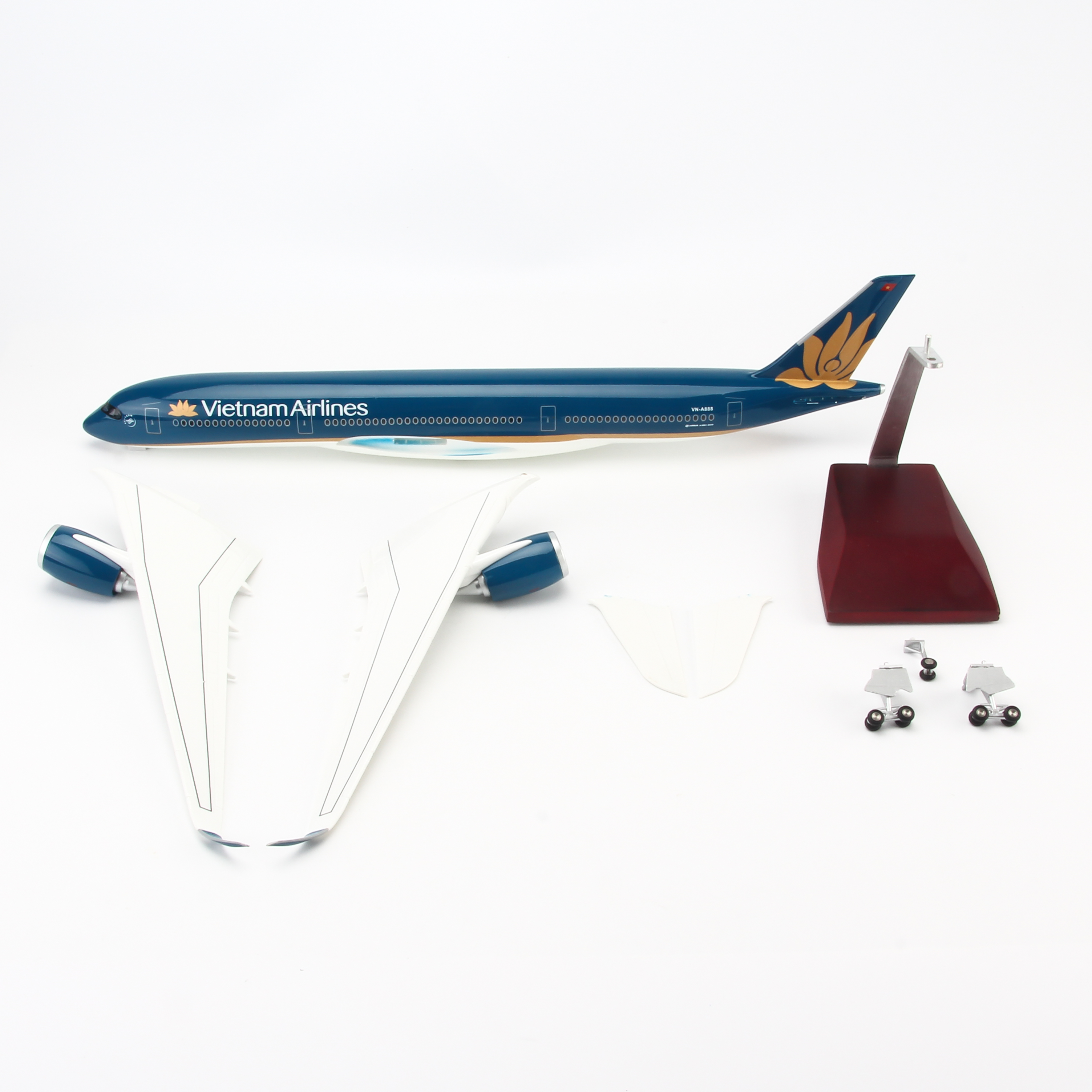 Mô hình máy bay Vietnam Airlines A350 lắp ráp có đèn 47cm MBMH46