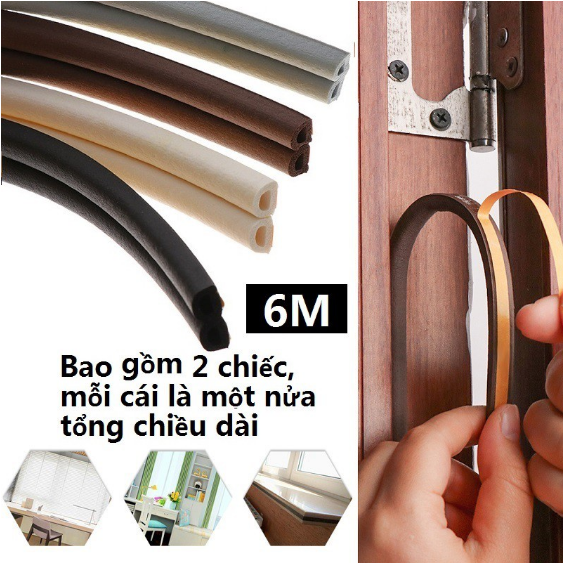 Gioăng, ron chữ D 3m dán khung cửa ngăn bụi, chống gió lùa, chống ồn, côn trùng dễ sử dụng GD733-RonDoi
