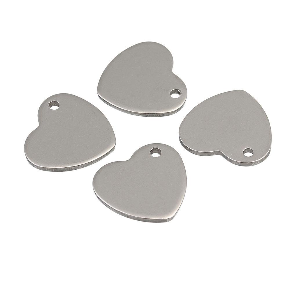 51Pcs Metal Stamping Blanks Heart Charms Pendants Tags Stamp Punch DIY Craft