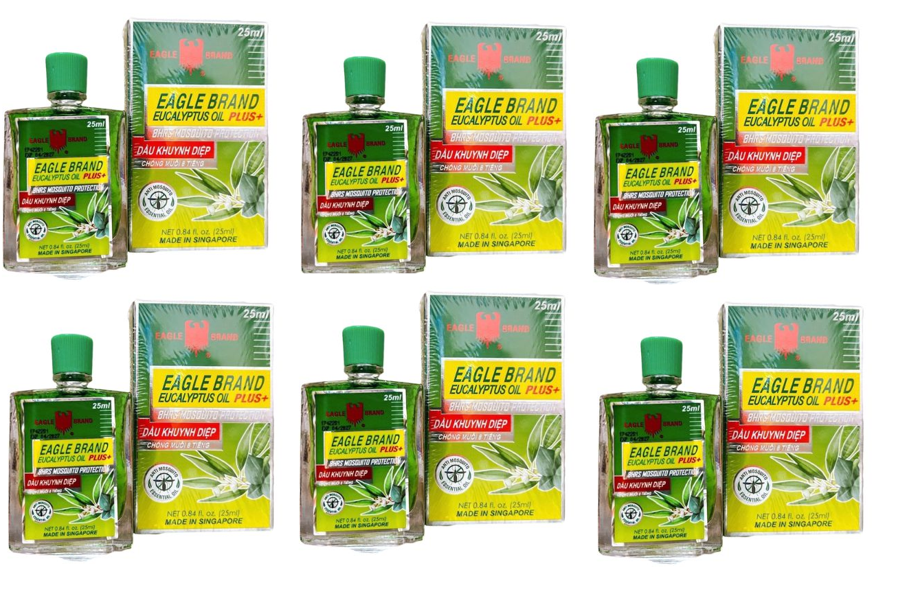 Lốc 12 chai Dầu Khuynh Diệp Đuổi Muỗi Cho Bé Eagle Brand Eucalyptus Oil Plus+ 25ml-vàng ( không xuất hóa đơn đỏ )