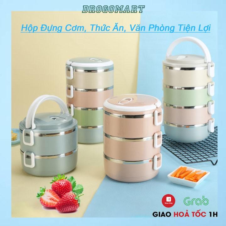 Hộp Đựng Cơm Văn Phòng Giữ Nhiệt, Cặp Lồng Đựng Cơm Bằng Lúa Mạchn Lõi Inox Cao Cấp