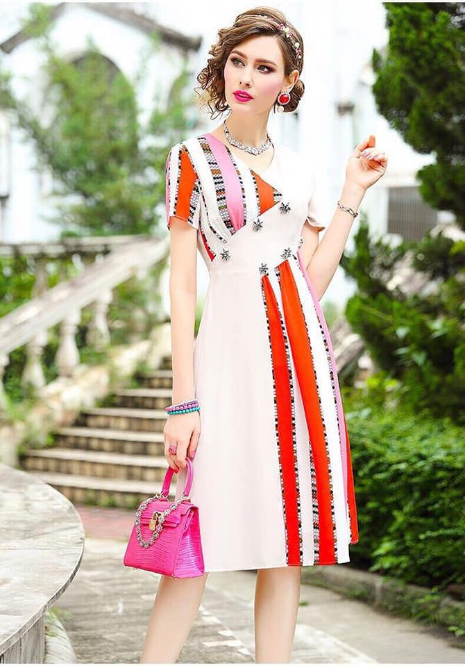 ĐẦM SUÔN PHỐI MÀU ĐÍNH ĐÁ