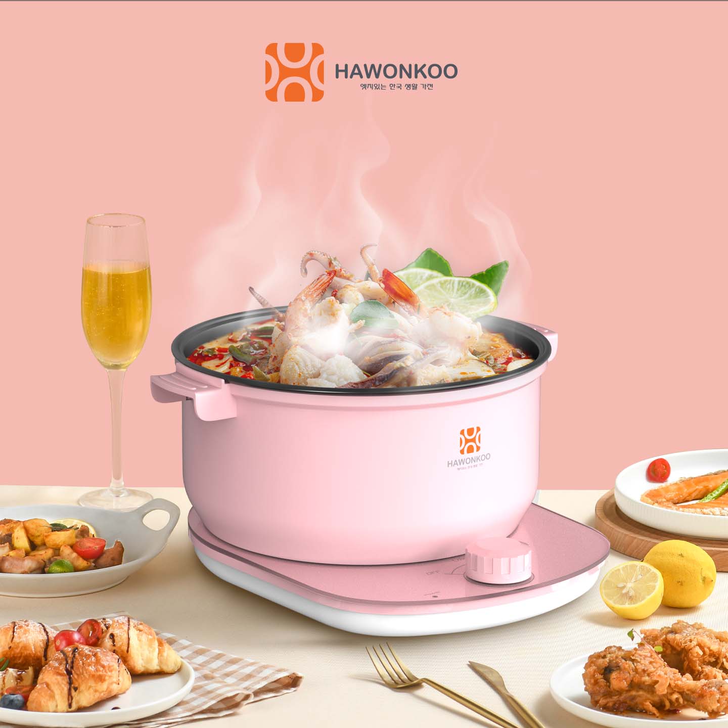 Nồi Lẩu Điện HAWONKOO HEH-100 2,5 Lít 1200W Hàng Chính Hãng Bảo Hành 12 Tháng - Thương Hiệu Hàn Quốc