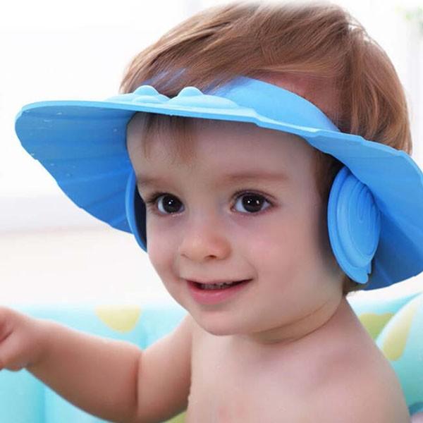 Mũ chắn nước có vành tai cho bé khi tắm, gội đầu