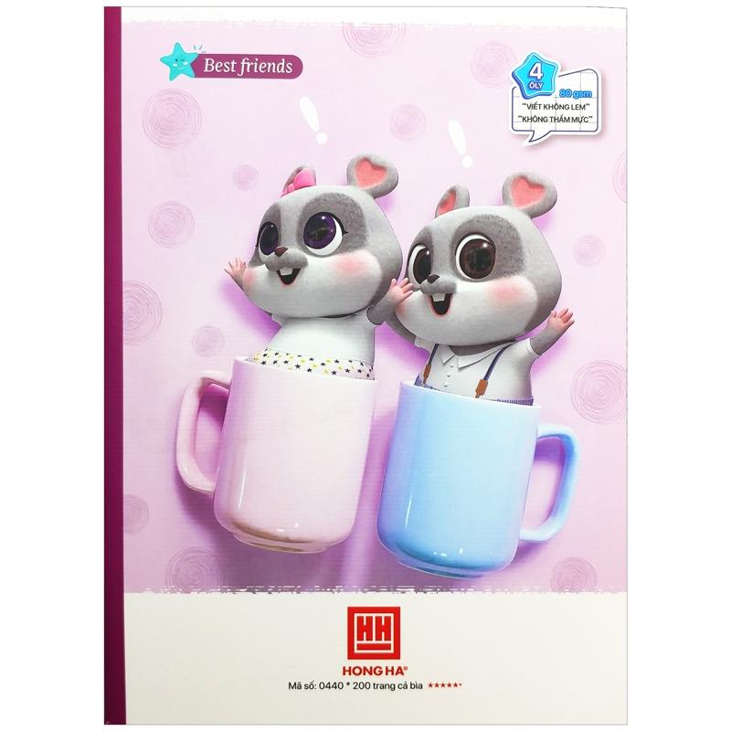 Vở Class Best Friend - 4 Ô Ly 200 Trang 80gsm - Hồng Hà 0440 (Mẫu Màu Giao Ngẫu Nhiên)