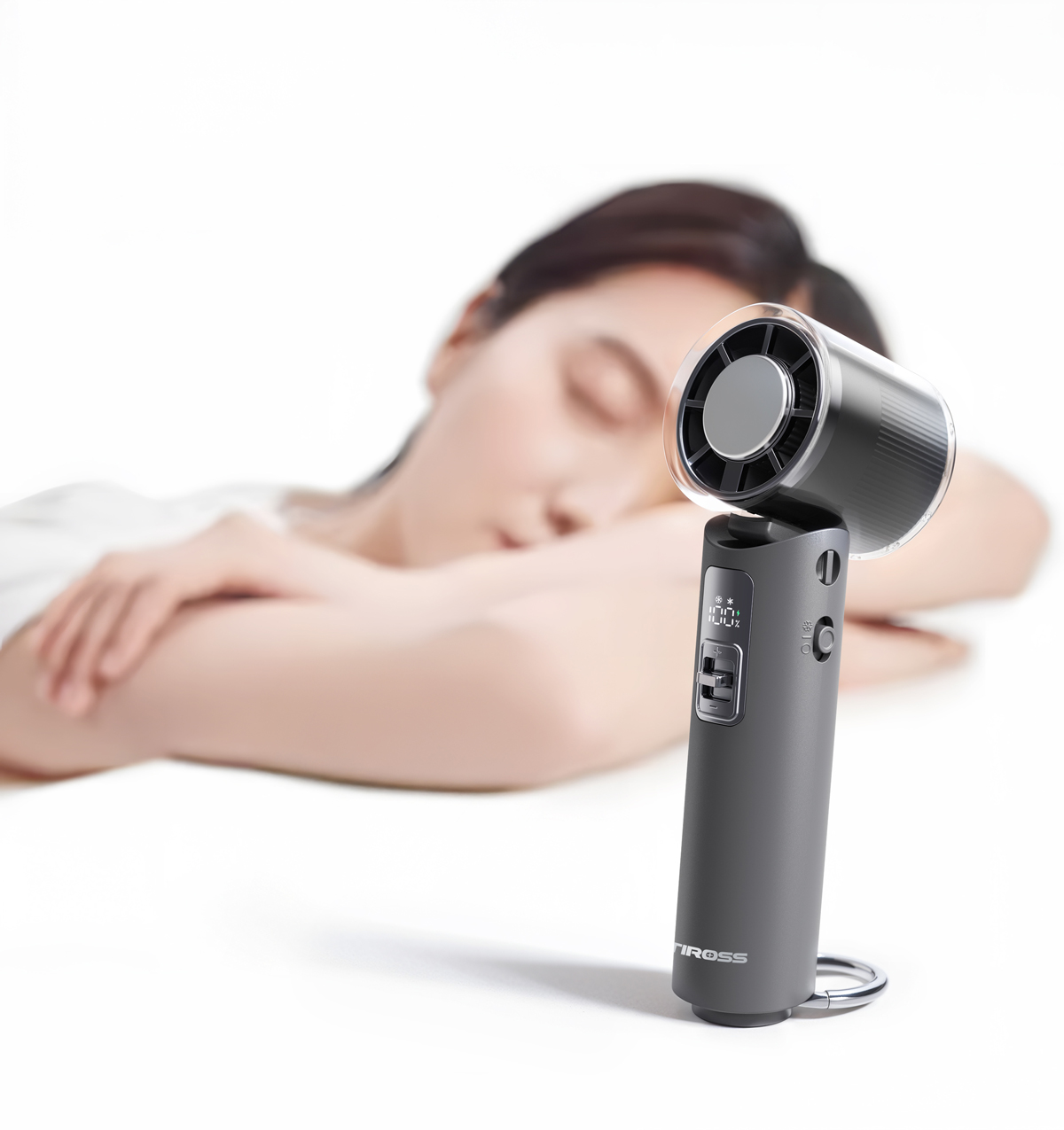 Quạt tích điện cầm tay USB TIROSS 5W, 3000mAh TS3431 - Hàng chính hãng